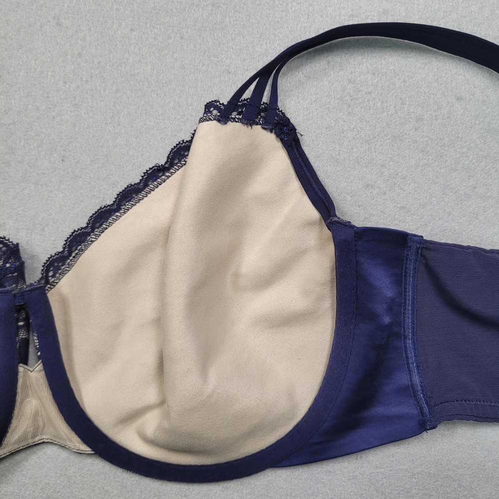 Soma Enticing Lift Balconet Bra 38DDD Navy Blue Lace Underwire 0918 - Picture 10 of 13